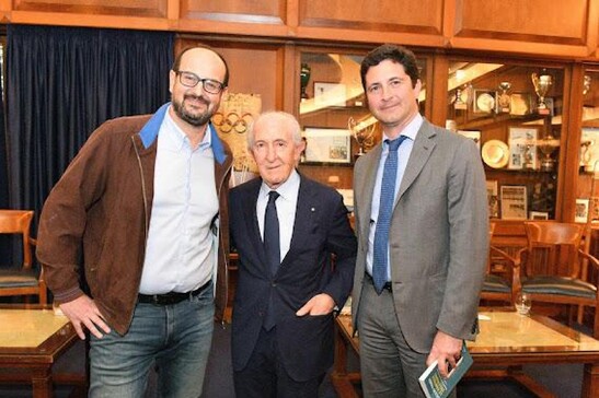 Da destra Francesco Doglietto, il neurochirurgo Giulio Maira e Alessio Albanese